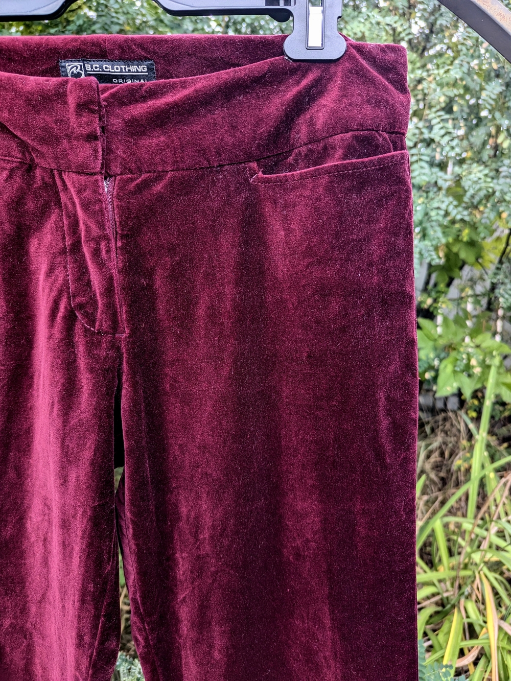 Vintage Velvet Pants Burgundy Straight Leg Whimsigoth Indie Sleaze - Picture 6 of 12